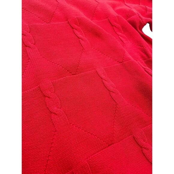VTG 90s Jantzen Red Heavy Textured Cable Knit Sweater Men's Size 2XLT  USA Made - Picture 2 of 6